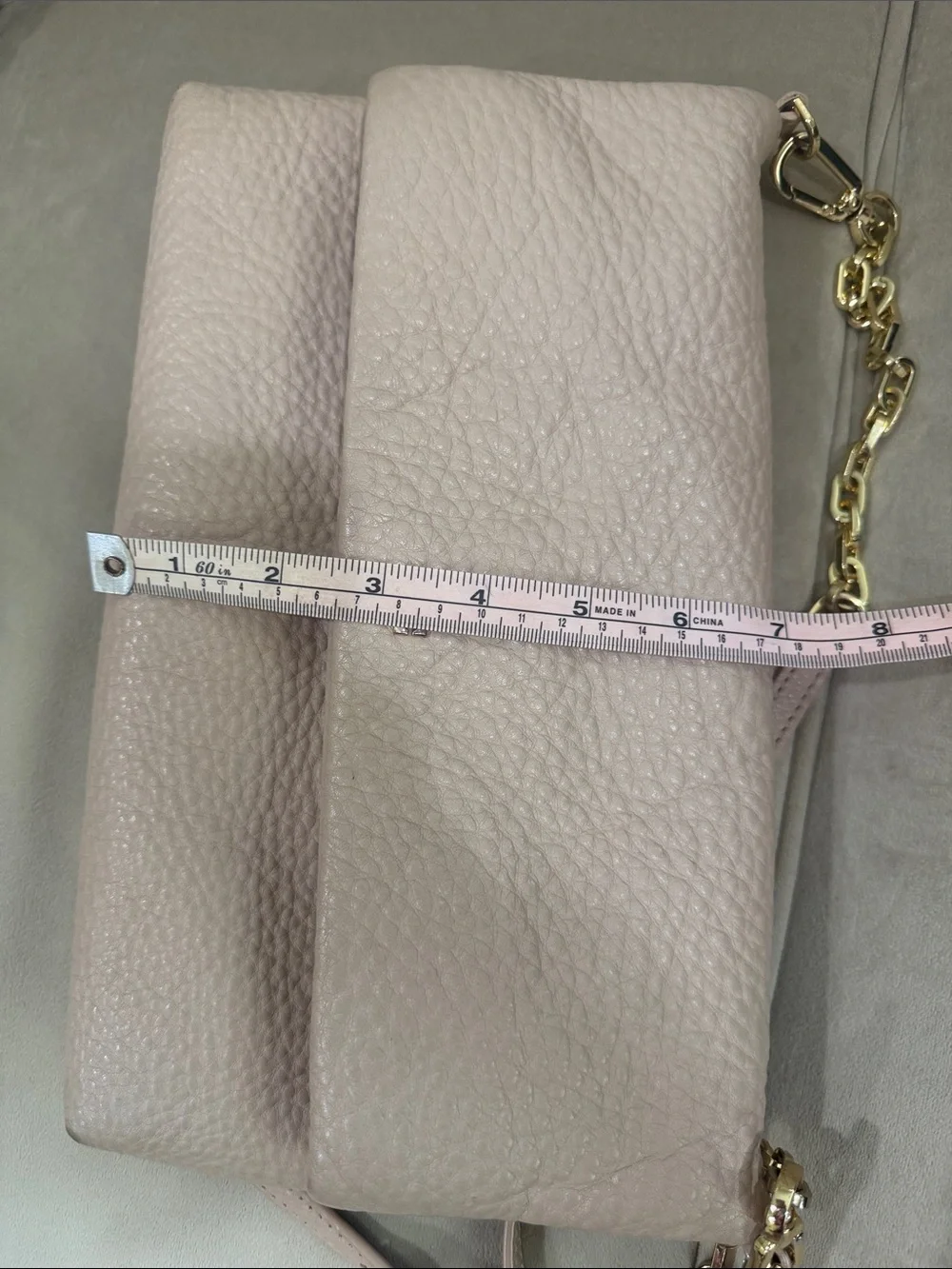 Tory Burch Blush Pebbled Leather Fold-Over Crossbody